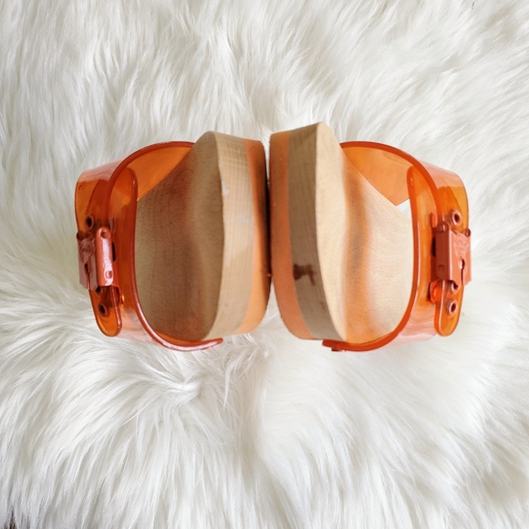 Dr Scholl's X Urban Outfitters Jelly Sandals 8/38 Adjustable Buckle Orange - Picture 4 of 9